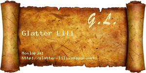 Glatter Lili névjegykártya